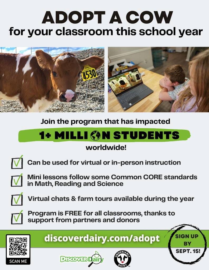 CF on X: My students are adopting a dairy cow this year and would